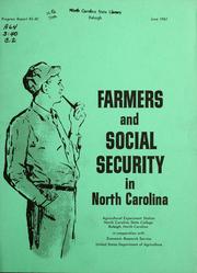 Cover of: Impact of the social security old age retirement system on agriculture and rural life in eastern North Carolina