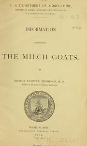 Cover of: Information concerning the milch goats