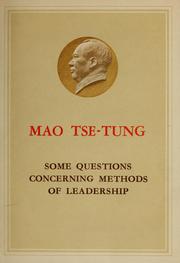 Cover of: Some questions concerning methods of leadership | Mao Zedong