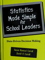 Cover of: Statistics made simple for school leaders by Susan Rovezzi Carroll