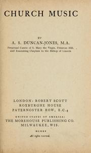 Cover of: Church music by Arthur Duncan-Jones