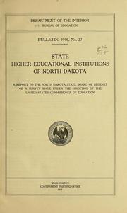 Cover of: State higher educational institutions of North Dakota