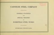 Cover of: General statistics and special treatise on Homestead steel works