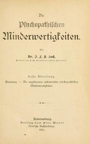 Cover of: Die psychopathischen Minderwertigkeiten