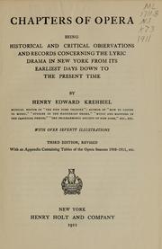 Cover of: Chapters of opera | Henry Edward Krehbiel
