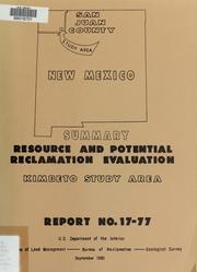 Cover of: San Juan County study area, New Mexico: resource and potential reclamation evaluation : Kimbeto study area : summary
