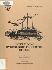 Determining hydrologic properties of soil by Karl Gebhardt