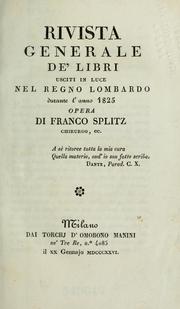Cover of: Rivista generale de' libri: usciti in Luce nel Regno Lombardo