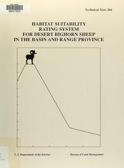 Cover of: Habitat suitability rating system for desert bighorn sheep in the Basin and Range Province by Donald J. Armentrout