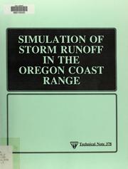 Cover of: Simulation of storm runoff in the Oregon Coast Range