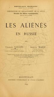 Cover of: Les aliénés en Russie