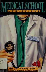 Cover of: Medical school admissions by John A. Zebala