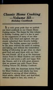 Cover of: Holiday cookbook by American Action Fund for Blind Children and Adults