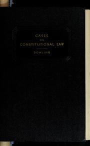 Cover of: Cases on constitutional law.