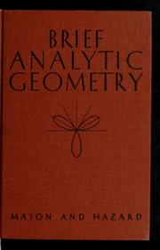 Cover of: Brief analytic geometry