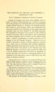 Cover of: The Germans of Chicago and Stephen A. Douglas in 1854