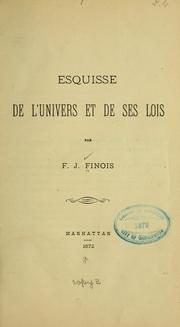 Cover of: Esquisse de l'univers et de ses lois