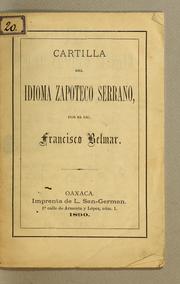 Cover of: Cartilla del idioma zapoteco serrano