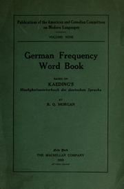 Cover of: German frequency word book: based on Kaeding's Häufigkeitswörterbuch der deutschen sprache