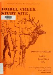 Cover of: Foidel Creek study site by United States. Bureau of Reclamation.