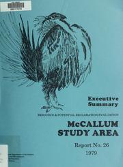 Cover of: McCallum study area: resource & potential reclamation evaluation : executive summary