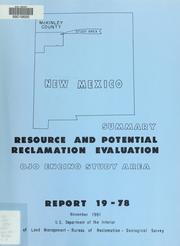 Cover of: McKinley County study area, New Mexico: resource and potential reclamation evaluation : Ojo Encino study area : summary