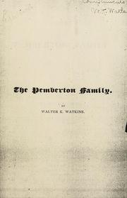 Cover of: The Pemberton family. by Walter Kendall Watkins