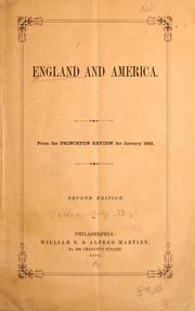Cover of: England and America