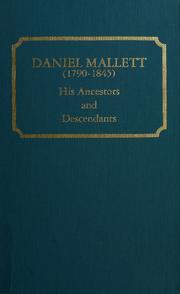 Cover of: Daniel Mallett, 1790-1845: his ancestors and descendants