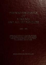 Cover of: The Maiden family of Virginia and allied families, 1623-1991 by Sarah Finch Maiden Rollins