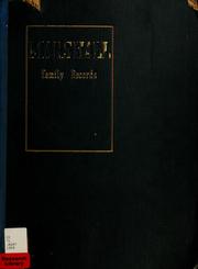 Cover of: Marshall family records by J. Montgomery Seaver