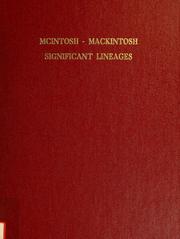 Cover of: McIntosh--Mackintosh families, significant American and Canadian lineages