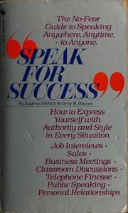 Cover of: Speak for Success by Eugene Ehrlich