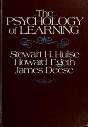 Cover of: The psychology of learning