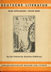 Cover of: Aus der frühzeit der deutschen aufklärung: Christian Thomasius und Christian Weise