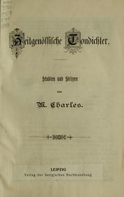 Cover of: Zeitgenössische Tondichter: Studien und Skizzen