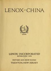 Cover of: Lenox-china