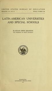 Cover of: Latin-American universities and special schools