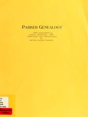 Cover of: Parker genealogy: Supplement