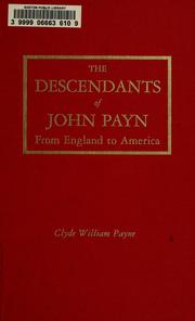 Cover of: The descendants of John Payn by Clyde William Payne