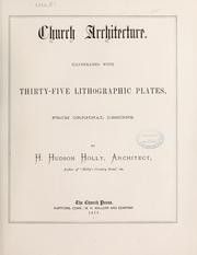 Cover of: Church architecture. by Henry Hudson Holly