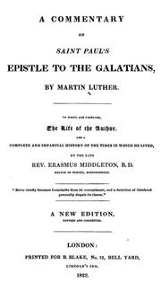 Cover of: A Commentary on St. Paul's Epistle to the Galatians by 