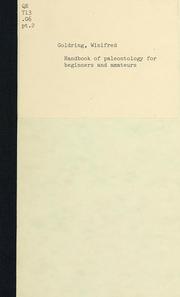 Cover of: Handbook of paleontology for beginners and amateurs ... by Winifred Goldring