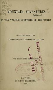 Cover of: Mountain adventures in the various countries of the world