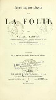 Cover of: Étude médico-légale sur la folie