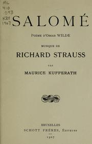 Cover of: Salomé: poème d'Oscar Wilde, musique de Richard Strauss