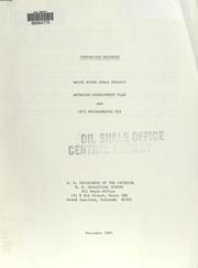 Cover of: Comparison document: White River Shale Project : detailed development plan and 1973 programmatic EIS