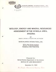 Cover of: Geology, energy and mineral resources assessment of the Wymola area, Arizona by Susan K. Cruver