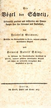 Cover of: Die Vögel der Schweiz: systematisch geordnet und beschrieben mit Bemerkungen über ihre Lebensart und Aufenthalt