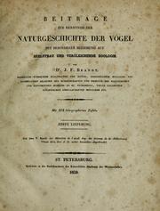 Cover of: Beiträge zur Kenntniss der Naturgeschichte der Vögel by Johann Friedrich von Brandt, Johann Friedrich von Brandt